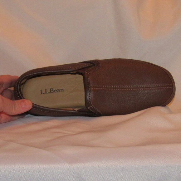 L.L. Bean Elkhide Slippers 272346 Brown Leather Men's Size 8M Excellent Cond. - Picture 11 of 12